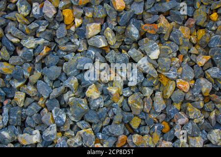 Bunte Kieselsteine Mineral, Stein Textur, Stein Kies Boden Hintergrund Stockfoto