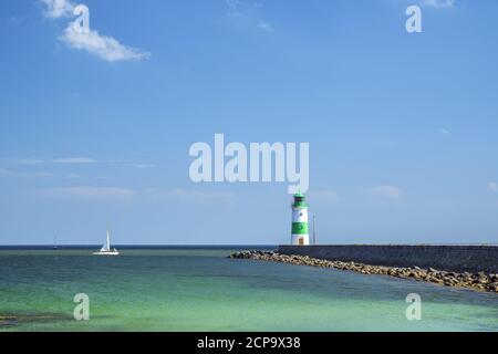 Leuchtturm Schleimünde auf der Pilotinsel zwischen Schlei und Ostsee, bei Maasholm, Schleswig-Holstein, Deutschland Stockfoto