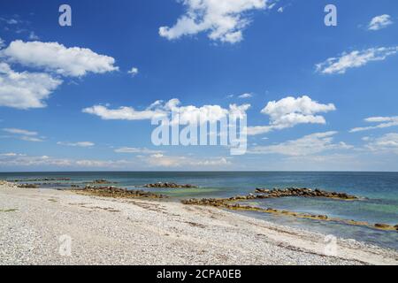 Strand auf der Pilotinsel Schleimünde an der Ostsee, bei Maasholm, Schleswig-Holstein, Deutschland Stockfoto