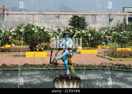 dancing lord krishna, .malampuzha Dam und garens, palakkad, kerala, indien Stockfoto