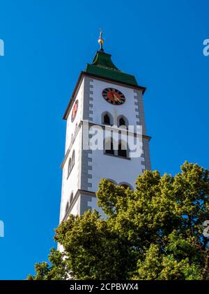 Kirche St. Martin in Wangen im Allgäu, Oberschwaben, Allgäu, Baden-Württemberg, Deutschland, Europa Stockfoto