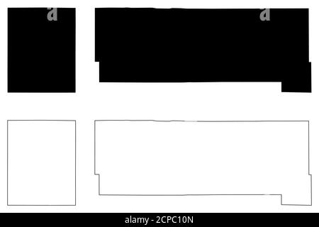 Pennington und Pipestone County, Minnesota (U.S.-Grafschaft, Vereinigte Staaten von Amerika, USA, U.S., US) Kartenvektordarstellung, scribble Skizzenkarte Stock Vektor