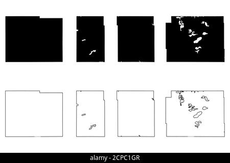Lyon, Lincoln, Mower und Otter Tail County, Minnesota (US-County, Vereinigte Staaten von Amerika, USA, USA, US) Kartenvektordarstellung, Scribble Skizze Stock Vektor