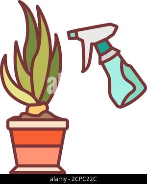 Symbol für die Farblinie für Waschen und Spritzen. Piktogramm für Webseite, mobile App, Promo. UI UX GUI Design Element. Bearbeitbare Kontur. Stock Vektor