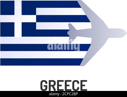 Symbol für die Flagge Griechenlands in der Farblinie. Airline-Netzwerk. Internationale Flüge. Beliebtes Touristenziel. Piktogramm für Webseite, mobile App, Promo. UI-UX Stock Vektor