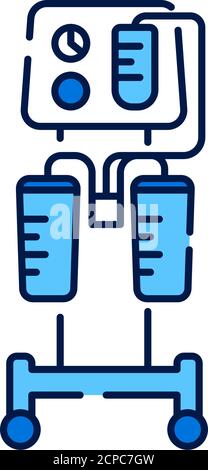 Farbsymbol der Aspiratorlinie. Medizinisches Saugpumpenkonzept. Entfernung von Flüssigkeit aus den Körperhöhlen. Kavitätendrainage nach der Operation. Stock Vektor