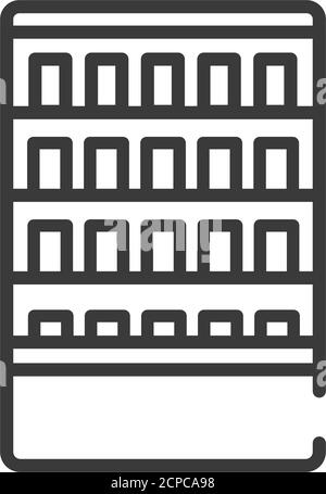 Symbol für schwarze Linie für medizinische Regale. Drogerie. Melden Sie sich für Webseite, mobile App, Banner, soziale Medien an. Piktogramm UI UX-Benutzeroberfläche. Vektorclipart Stock Vektor