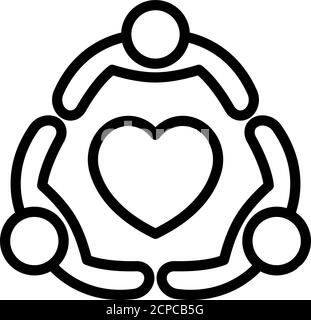 Symbol für echte Freunde, Umrissstil Stock Vektor