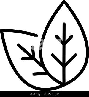 Basilikum Pflanze Blatt Ikone, Umriss Stil Stock Vektor