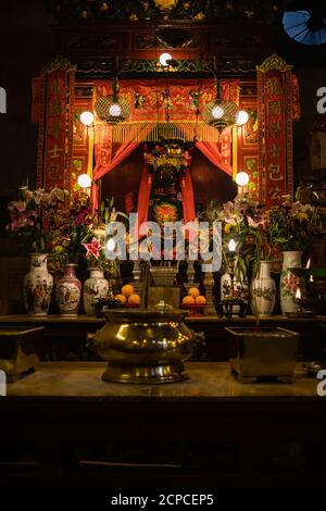 Altarfiguren im man Mo Tempel, Hollywood Rd, Sheung Wan, Hongkong Stockfoto