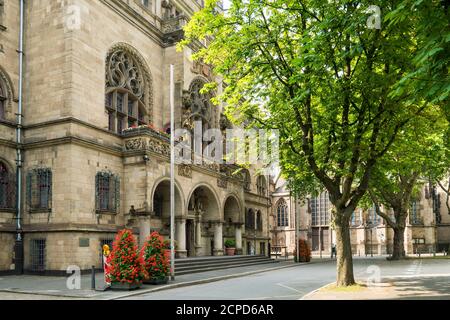 Duisburg, Burgplatz, historische Altstadt, Rathaus, Hauptportal Stockfoto