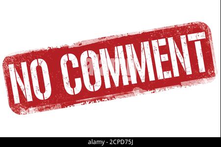 Kein Kommentarzeichen oder Stempel auf weißem Hintergrund, Vektorgrafik Stock Vektor