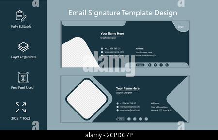 Professional Business E-Mail Signatur Template Design Stock Vektor