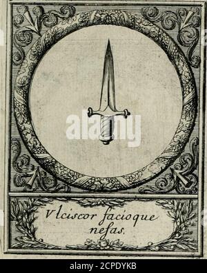 . De l'Art des devises . XL T. Larbre qui porte la Myrhe eft riche5maisTes richefTes font au dedans j àc elles n enforcent que par les incifions qui luy font faites.Le Mot eft dOvide, & fe peut appliquer, auiîîbien que la figure, à vn Eftat dont les richefTesfont tirées pour publir au Bien c. ICH NEHME AN. 4P^. XLII. L*Epée eft vn inftrudent à tout vfàge. Ellepunit les crimes en la main du Prince :elle les commet en la main du Voleur & duPirate : & par là elle efle Symbole de lautho-ritédvn homme injufteôc puifTant, quichafticen autruy, tout ce qu il fe permet de faire. RRR ij 500 GERÄTE Stockfoto