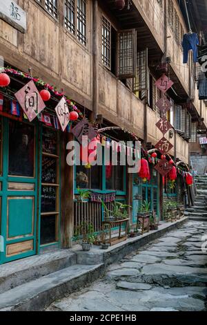 Traditionelles Haus in Ping'an Dorf. Stockfoto