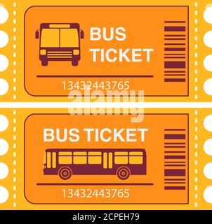Busticket. Personentransport. Flachvektor. Stock Vektor