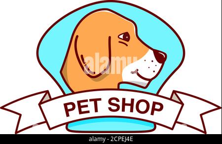 Tierhandlung. Hund Beagle Tier. Zeichentrickfigur. Stock Vektor