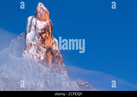 Cimon della Pala Peak, Berg Gruppe Pale di San Martino, Passo Rolle, Trentino, Dolomiten, Italien Stockfoto