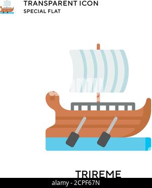 Trireme-Vektor-Symbol. Flache Illustration. Vektor EPS 10. Stock Vektor