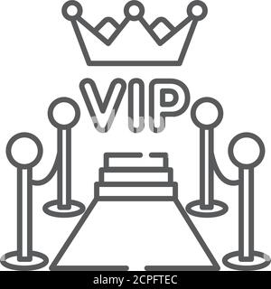 Roter Teppich Linie schwarzes Symbol. Feierliche vip-Veranstaltung. Registrieren Sie sich für Webseite, mobile App, Schaltfläche, Logo. Stock Vektor