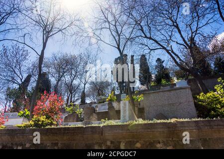 Türkei, Istanbul, Eyup, Friedhof, Gräber Stockfoto