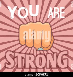 Weibliche Faust Punsch Vektor-Illustration. Starke und Macht moderne Frau Symbol Stock Vektor