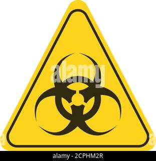 Achtung biologisch gefährliches gelbes Element. Warnschild. Piktogramm für Webseite, mobile App, Promo. UI UX GUI Design Element. Stock Vektor