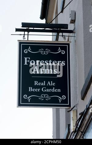 Försters Arms Pub Schild, Warwick, Warwickshire, England, Großbritannien Stockfoto