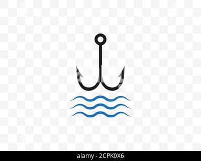Fangen, Angeln, Haken Symbol. Vektor-Illustration, flaches Design. Stock Vektor