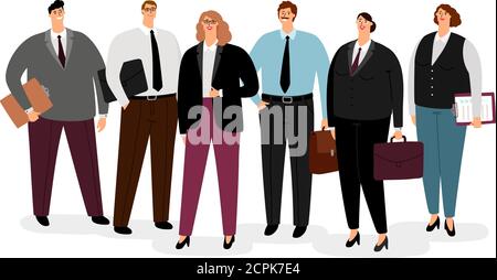 Geschäftsleute in Anzügen und formelle Kleidung, Vektor-Illustration Stock Vektor