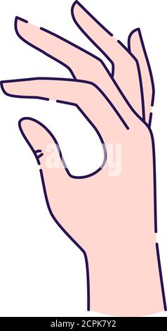 Symbol für normale menschliche Handlinienfarbe. Finger nach oben bewegen Skizzenelement. Piktogramm für Webseite, mobile App, Promo. Bearbeitbare Kontur. Von Hand gezeichnet Stock Vektor