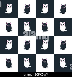 CAT Kollektion Nahtloses Muster. Stock Vektor