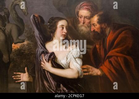 Malerei mit der Überschrift "usanna und die Ältesten' von Peter Lely datiert 1650 Stockfoto