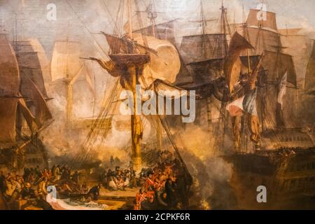 Gemälde mit dem Titel 'die Schlacht von Trafalgar' von JMW Turner aus dem Jahr 1806 Stockfoto