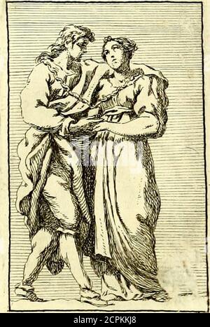 . Iconologie tirée de divers auteurs : ouvrage utile aux gens de lettres, aux poëtes, aux artistes, & généralement à tous les amateurs des beaux Arts . che FuNICULCS TRIPLEX DIFFICILE RUMPITUR. Salufte fait ainfi léloge de la concorde : Salufìio ne fa cosi V elogio Concordia parv^ res crescunt : biscorbiamaximie dilabuntur. FRANÇOISE ET ITALIENNE. ICS. CONCORDE dans le mariage. i Deux Figuren inbrünstig à carafterifer cefujet. On repréfente un homme àla droite & une femme à la gauche ,-leurs vêtements lontde couleur pourpre,,ils sembrafTent, & ont au col une (èulechaîne dor., à laquelle eft att Stockfoto