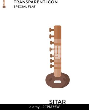 Sitar-Vektor-Symbol. Flache Illustration. Vektor EPS 10. Stock Vektor