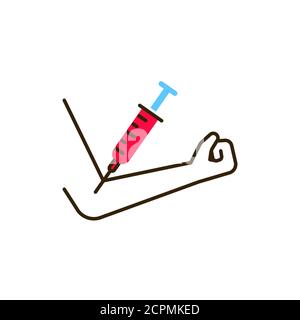 Symbol für die Farblinie der Bluttesthormone. Medizinisches und wissenschaftliches Konzept. Labordiagnostik. Piktogramm für Web, mobile App, Promo. UI-UX-Design Stock Vektor