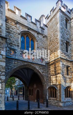 England, London, City of London, Clerkenwell, St. John's Gate, historischer Eingang zum Großpriorat des Ordens des Krankenhauses von St. John of Stockfoto