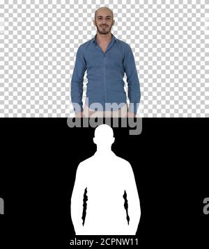 Junger arabischer Mann lächelt, Alpha Channel Stockfoto