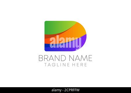 Bunte d Buchstaben Logo Design Vektor für Unternehmen. Stock Vektor