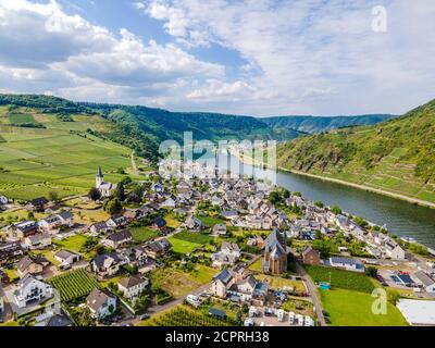 Ellenz-Poltersdorf Luftbild, bei Burg Metternich in der Stadt Beilstein an der romantischen Mosel, Mosel. Rheinland-Pfalz, Deutschland Stockfoto