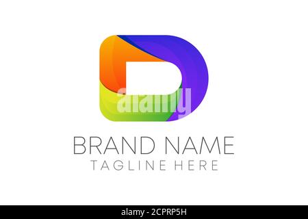 Bunte d Buchstaben Logo Design Vektor für Unternehmen. Stock Vektor