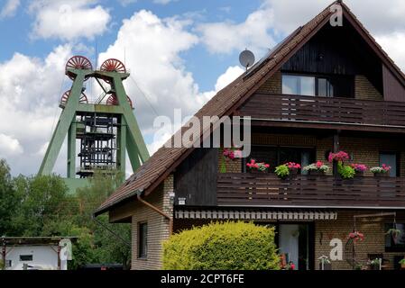 Headframe Haus Aden, Bergkamen, Nordrhein-Westfalen, Ruhrgebiet, Deutschland Stockfoto