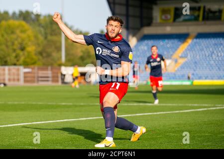 OXFORD, ENGLAND. 15. SEPTEMBER 2020 Lynden Gooch of Sunderland während des Carabao Cup Spiels zwischen Oxford United und Watford im Kassam Stadium, Oxford, England (Kredit: Leila Coker - MI News) Kredit: MI News & Sport /Alamy Live News Stockfoto