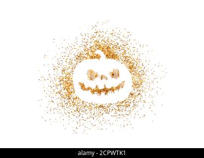 Goldener halloween Kürbis aus Glitter Stockfoto