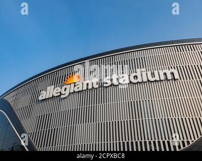 Las Vegas, SEP 15, 2020 - sonnige Außenansicht des Allegiant Stadions Stockfoto