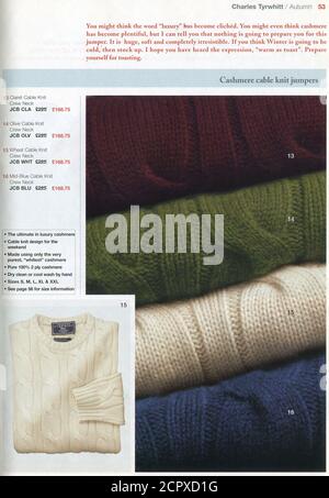 Das Innere des britischen Katalogs 'Charles Tyrwhitt', Winter 2005. Stockfoto