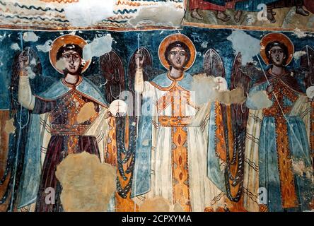 Mosaik und Wandgemälde in der Kirche der Seligen Jungfrau von Gelati Kloster, Georgien Stockfoto