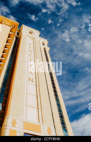 USA, Nevada, Las Vegas. Fassade des Venetian Hotel Stockfoto