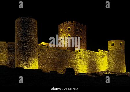 Rabati Castle in Akhaltsikhe, Georgia in der Nacht Stockfoto